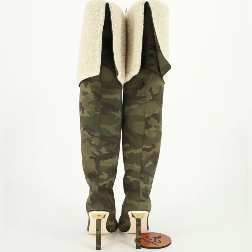 GOOD AMERICAN High Kickstand Over The Knee Boots With Sherpa‎
